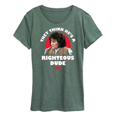 Женская футболка Righteous Dude с коротким рукавом и рисунком heather juniper