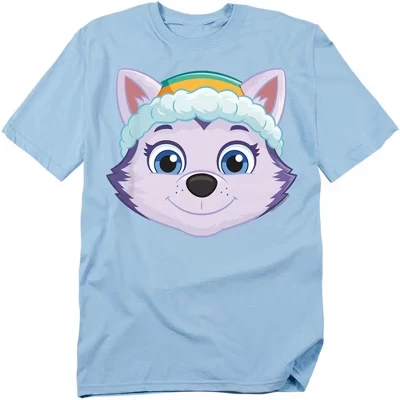 Мужская футболка Paw Patrol Everest с крупным рисунком лица светло-голубая