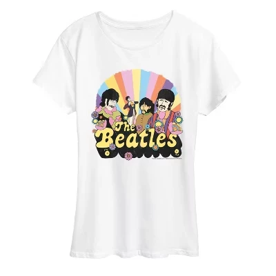 Женская футболка The Beatles Retro Floral, белая