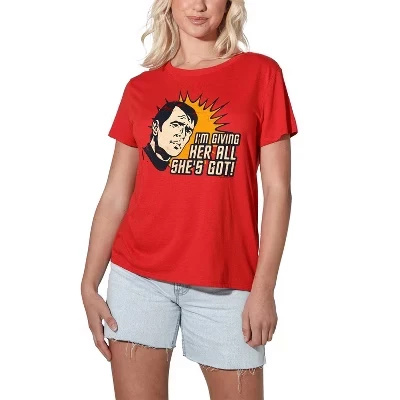 Женская свободная футболка everything Red красного цвета