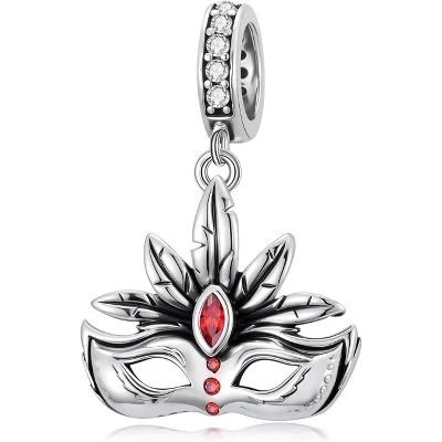 Серебряные бусины-талисманы в виде животных: Кошки, собаки, Коалы, стрекозы и лотоса для браслетов и ожерелий 5-маска