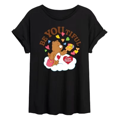Женская футболка Care Bears Be You Tiful оверсайз, черная