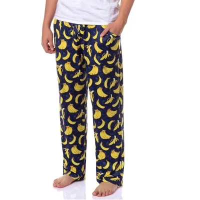 Мужские пижамные брюки Going Bananas с принтом Going Bananas для сна в стиле лаунж Синий синий