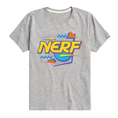 Детская футболка Nerf 90s Sprinkle Logo, короткий рукав, серый меланж