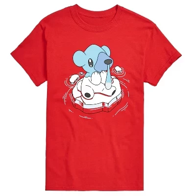Мужская футболка с коротким рукавом и рисунком покемона Cubchoo Ice Type, красная