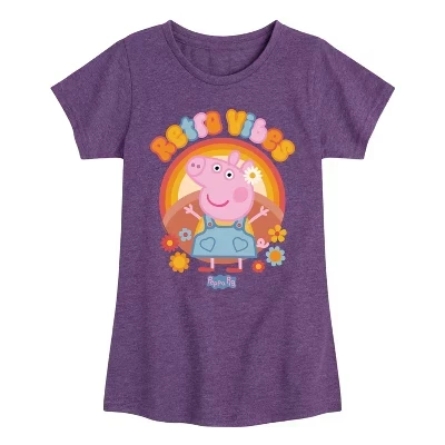 Детская футболка Peppa Pig «Ретро-цветы», фиолетовая