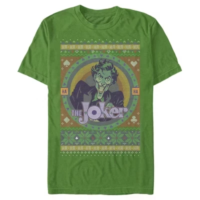 Мужская футболка DC Batman Joker Christmas, зеленая