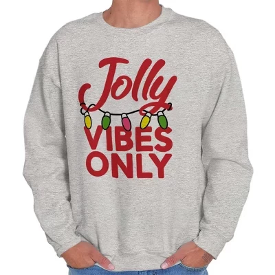 Толстовка Christmas Lights Jolly Vibes Only для мужчин или женщин черного цвета