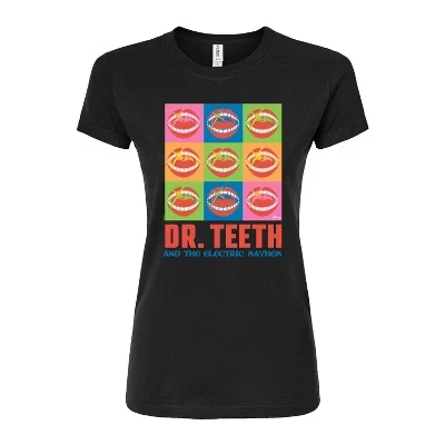 Женская приталенная футболка с графическим рисунком Dr. Teeth & The Electric Mayhem Tour черного цвета