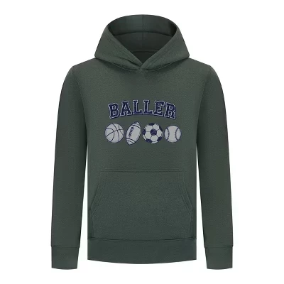 Спортивная коллекция пуловеров для мальчиков с капюшоном – Ballers Multi-Sport Graphic Sweatshirt зеленого цвета
