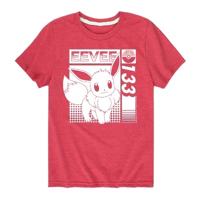 Футболка с коротким рукавом и рисунком для мальчиков - Pokémon - Eevee 133 Normal Type Generation 1
