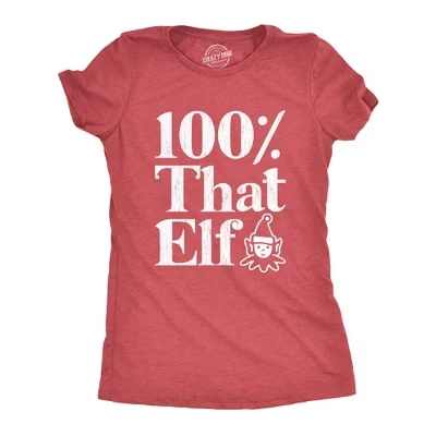 Женская футболка That Elf из 100% хлопка, забавная для рождественской вечеринки, помощник Санты, графическая новинка, футболка Crazy Dog, женская футболка, подарок на Рождество, красный