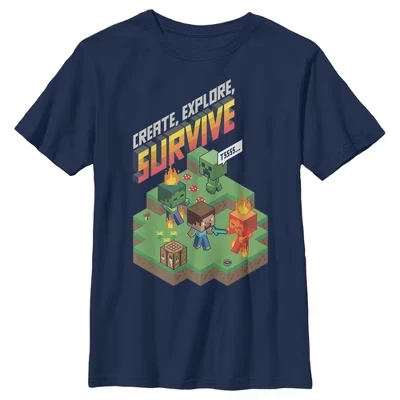 Футболка для мальчиков Minecraft Steve, синяя