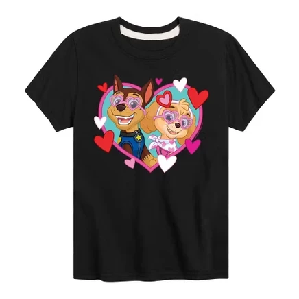 Футболка для мальчиков Paw Patrol Chase Sky Hearts, черная