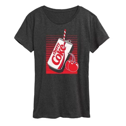 Женская футболка Coca-Cola Cherry Coke, меланжевый тёмно-серый
