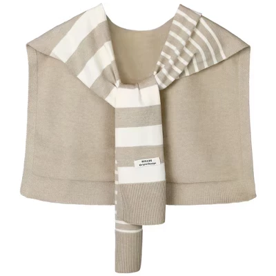 Women's Stripes Sweater Shawl Wraps Knitted Knotted Multicolor Fashion Casual Scarf for Travel Office 1 Pc khaki