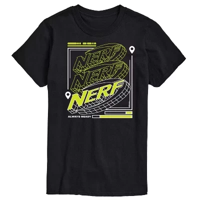 Мужская футболка с коротким рукавом и графическим логотипом Nerf Neon Grid, черная