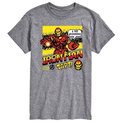 Men's -  - Iron Man 8 Bit Pixelated Short Sleeve Graphic T-Shirt athletic heather