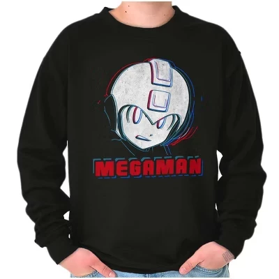 Толстовка Glitch с персонажем видеоигры Mega Man для мужчин или женщин лицензионного черного цвета