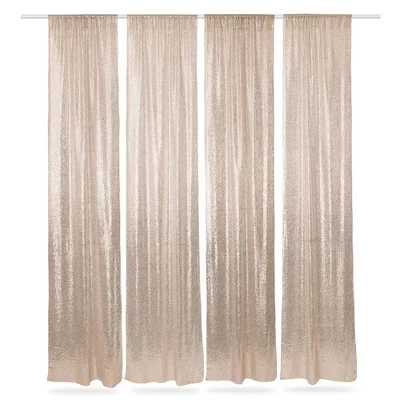 Шторы-фон Lann's Linens, 4 шт., 61×244 см, розовое золото