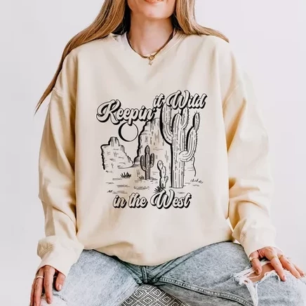 Унисекс свитшот Simply Sage Market Keepin It Wild, белый
