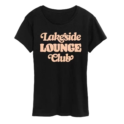 Женская футболка Lakeside Lounge Club с коротким рукавом и графическим рисунком, черная