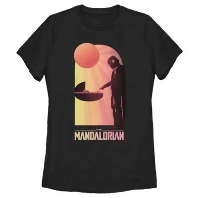 Женская футболка The Mandalorian The Child and Bounty Hunter Connection Made черного цвета