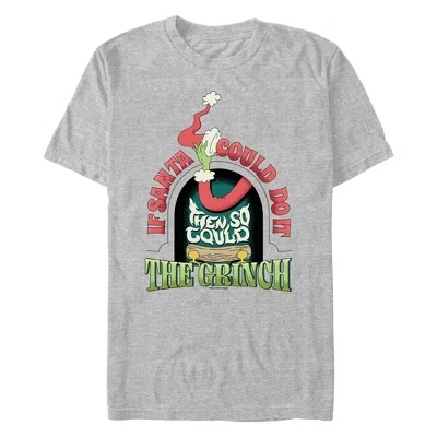 Мужская футболка The Grinch «Как Санта», серый меланж
