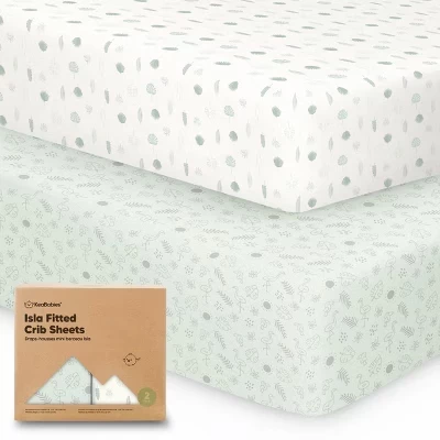 2pk Простыней Isla для мальчиков и девочек, 52x28 см, подходит для стандартных матрасов в детскую кроватку tropic oasis