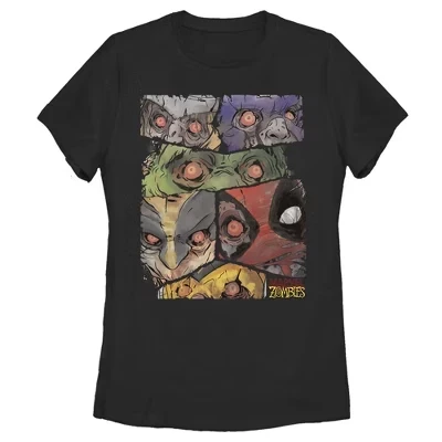 Женская футболка Zombies Hero Faces черного цвета