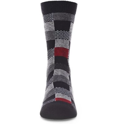 Носки Memoi Checkboard Boys из хлопчатобумажной смеси Crew Sock черного цвета