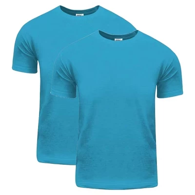 Мужская хлопковая футболка Active Comfort из 2 упаковок хлопка с коротким рукавом и круглым вырезом бирюзового цвета