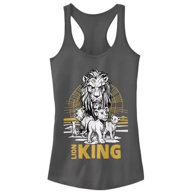 Женская спортивная майка для юниоров Lion King Savannah Sunset Crew Racerback цвета древесного угля