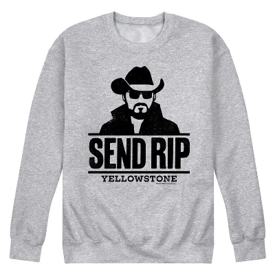 Мужская флисовая толстовка с графическим принтом Send Rip athletic heather