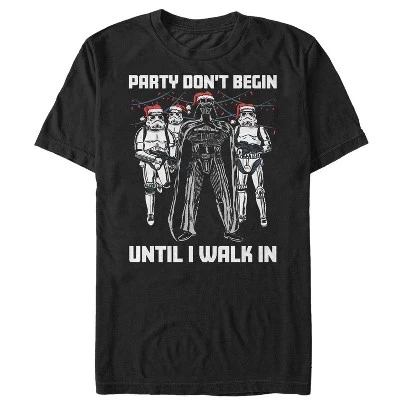 Мужская рождественская футболка Dark Side Party черного цвета