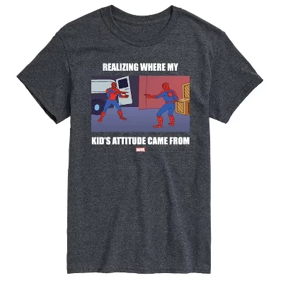 Мужская футболка My Kids Attitude с коротким рукавом и графическим рисунком heather charcoal