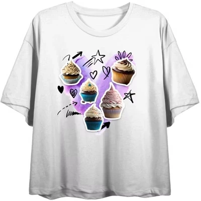 Женская футболка Bioworld Cupcake Stickers, белая
