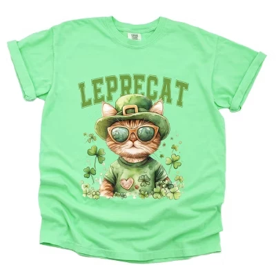 Акварельный кот Leprecat - Женская одежда, окрашенная футболка с рисунком reef