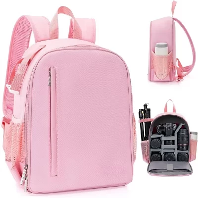 Professional Waterproof DSLR Camera Backpack – Compatible with Sony, Canon & Nikon, Hard Shell Photography Bag pink