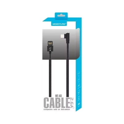 Кабель Reiko Moisture 2.6A USB на 8‑pin стальной, черный