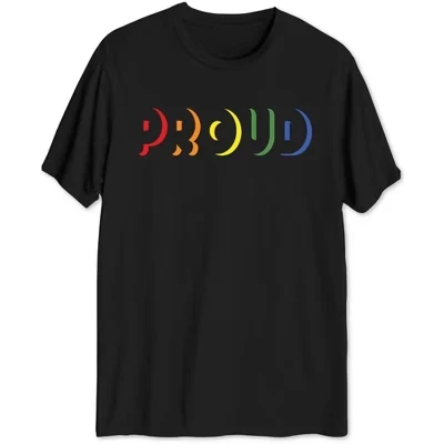 Мужская футболка с графическим рисунком Proud Rainbow черного цвета