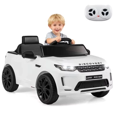 Licensed Land Rover Kids Ride on Car with Remote Control, LED Lights, Music, Horn Navy Blue/Black/Red/Pink/White white