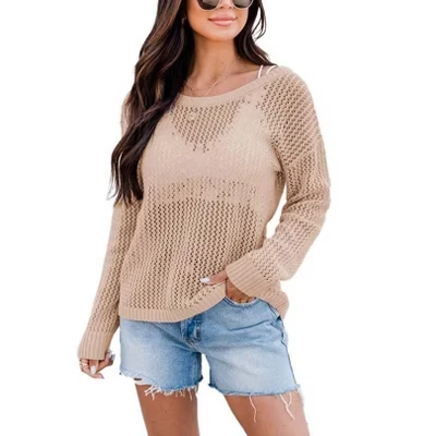 Женский вязаный топ Yesfashion, абрикосовый
