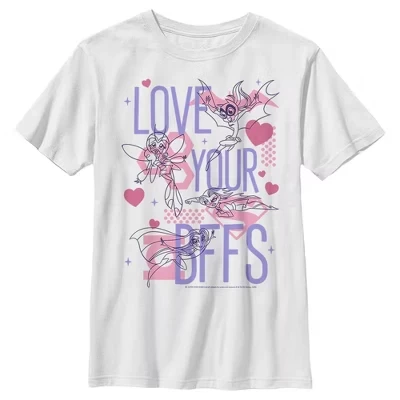 Футболка Boy's Batman на День святого Валентина Love your BFFS белого цвета
