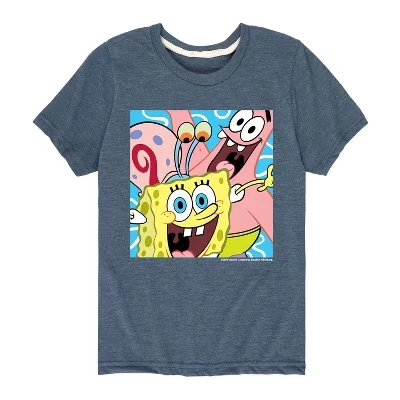 Футболка для мальчиков SpongeBob Patrick Gary, синяя