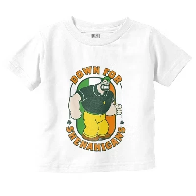 Футболка для маленьких мальчиков Bluto St Paddys Down For Shenanigans лицензионного белого цвета