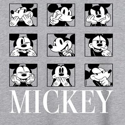 Женская футболка с объемным рисунком Mickey Expressions, цвет Хизер грей