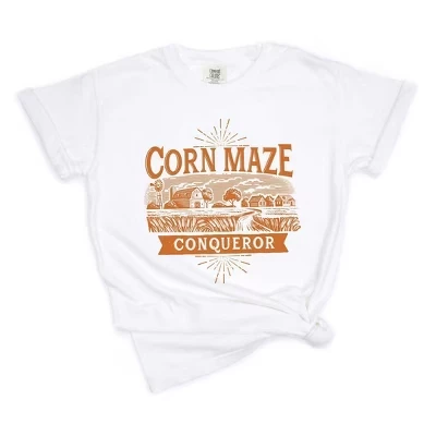 Женская футболка Corn Maze Conqueror с коротким рукавом, окрашенная в белый цвет
