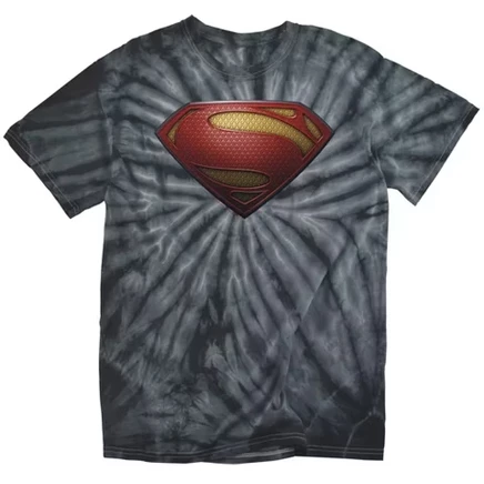 Мужская футболка Man Of Steel Mos Shield Tie Dye, черная монохромная