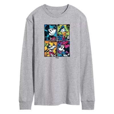 Мужская городская футболка с длинным рукавом Mickey Friends и графическим рисунком athletic heather